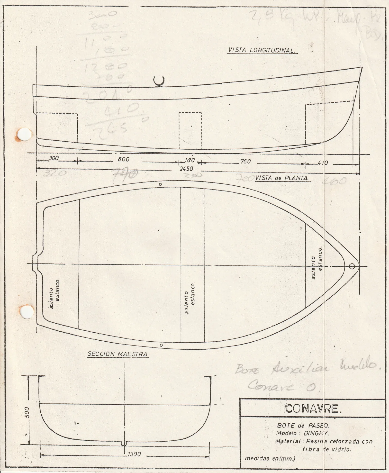 Dinghy · plano histórico de referencia del catálogo