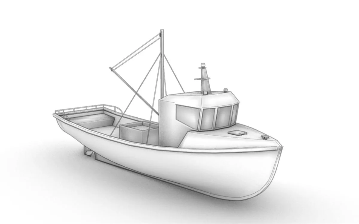 C-III · diseño de referencia · Pesquero con cabina · vista base